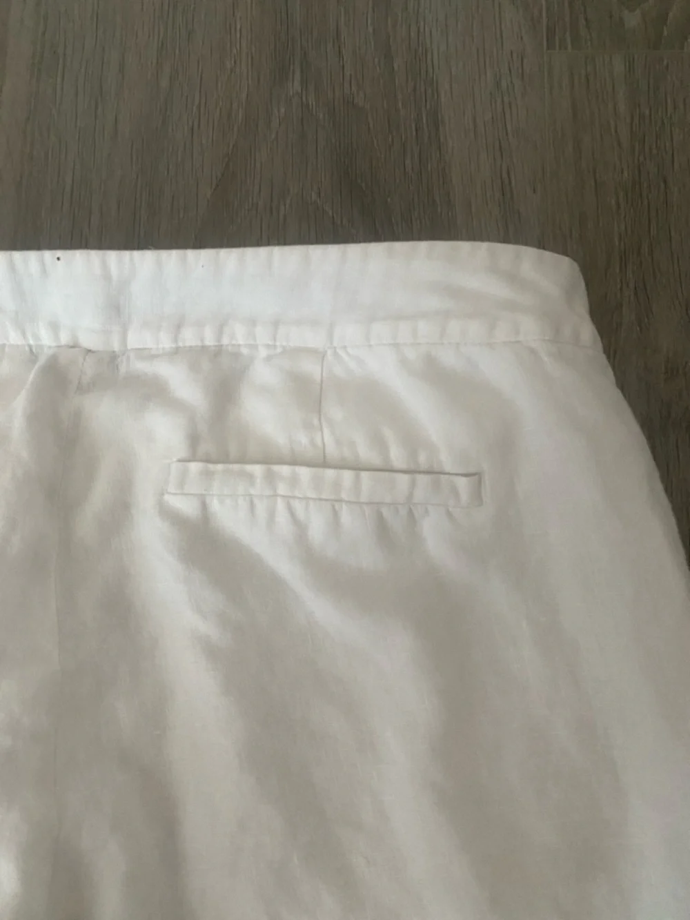 BANANA REPUBLIC Women Slim Crop Legs 100% Linen White Pants | 4